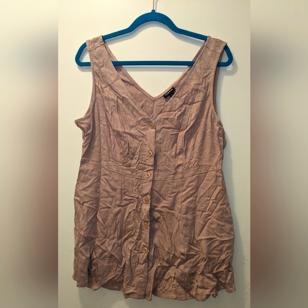 Women's Sleeveless Button-Down Top - Beige